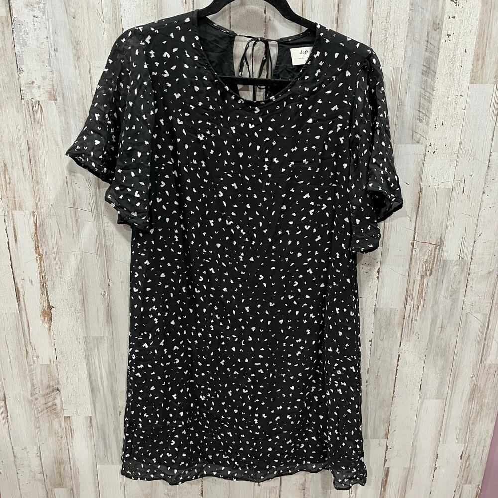 Anthropologie Cloth & Stone Sweetheart Black Polka Dot Tunic Dress Womens XS